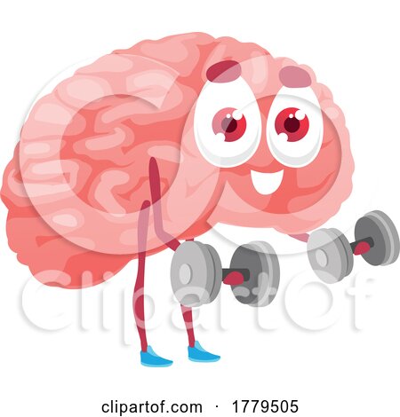 Brain Mascot Character Working out by Vector Tradition SM