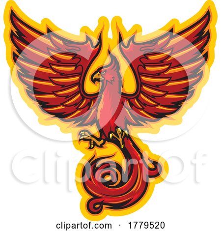 Fiery Phoenix Bird by Vector Tradition SM