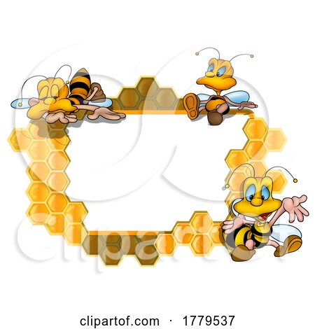 Honeycomb Border with Bees by dero