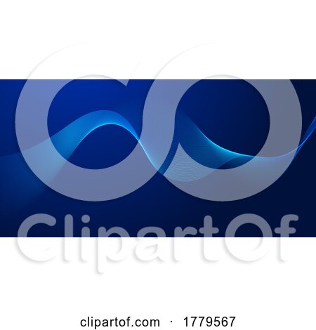 Abstract Blue Flowing Lines Banner by KJ Pargeter