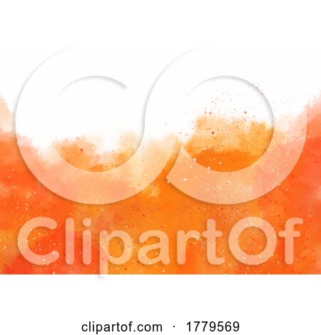 Abstract Orange Watercolour Background with Splatters by KJ Pargeter