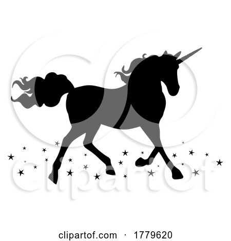 Silhouette of a Fantasy Unicorn by KJ Pargeter