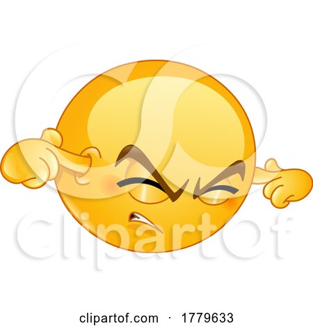 Yellow Emoji Smiley Plugging Its Ears in Denial by yayayoyo