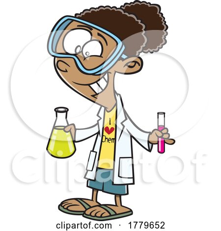 Cartoon Girl Chemist by toonaday