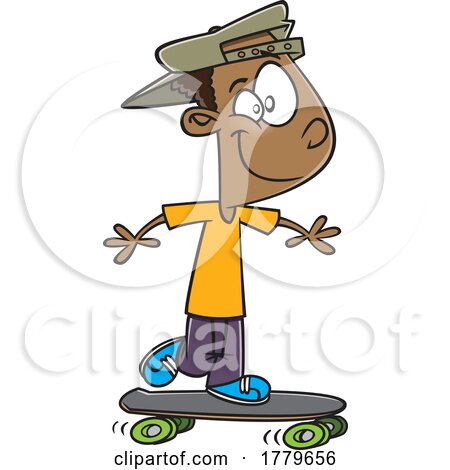 Cartoon Boy Skateboarding by toonaday