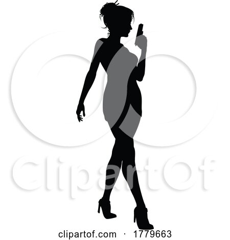 Woman Gun Silhouette Detective Secret Agent Spy by AtStockIllustration