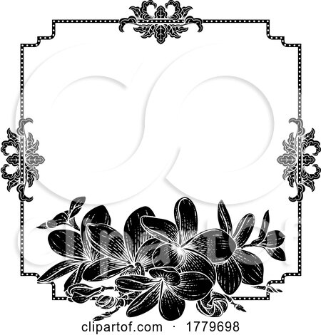 Plumeria Frangipani Tropical Flower Funeral Invite by AtStockIllustration