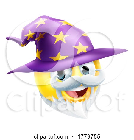 Wizard Emoticon Face Emoji Cartoon Icon by AtStockIllustration