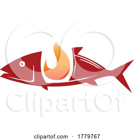 Fish Logo with Fire by Domenico Condello