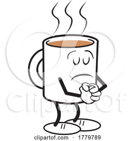 Cartoon Solemn Mug Shots Coffee Moji Mascot by Johnny Sajem