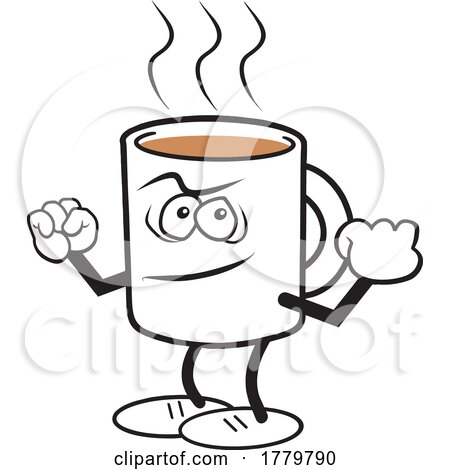 Cartoon Strong Mug Shots Coffee Moji Mascot by Johnny Sajem