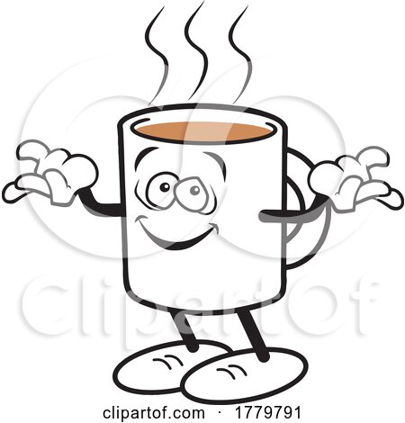 Cartoon Shrugging Mug Shots Coffee Moji Mascot by Johnny Sajem