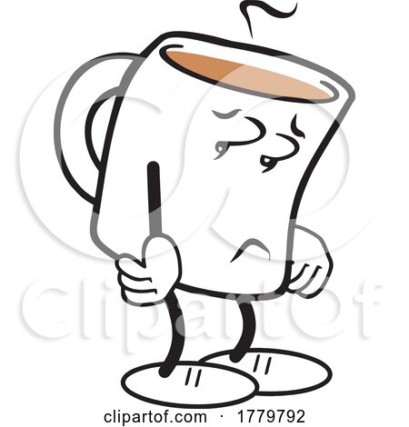 Cartoon Weak Mug Shots Coffee Moji Mascot by Johnny Sajem