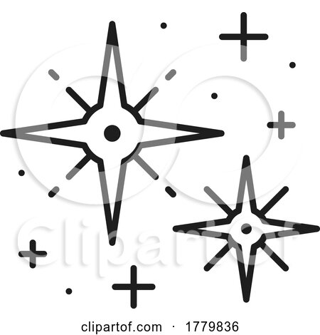 Black and White Stars by Vector Tradition SM