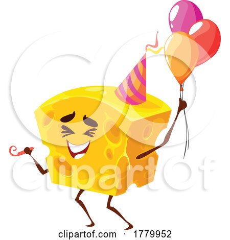 Cheese Mascot at a Birthday Party by Vector Tradition SM