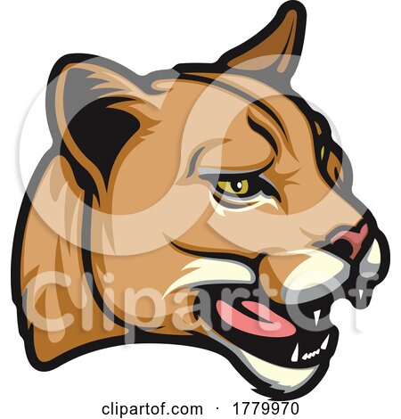 Cougar Mountain Lion Puma Mascot Head by Vector Tradition SM