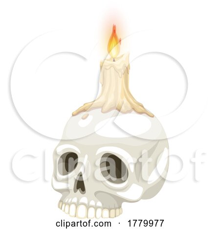 Burning Candle on a Skull by Vector Tradition SM
