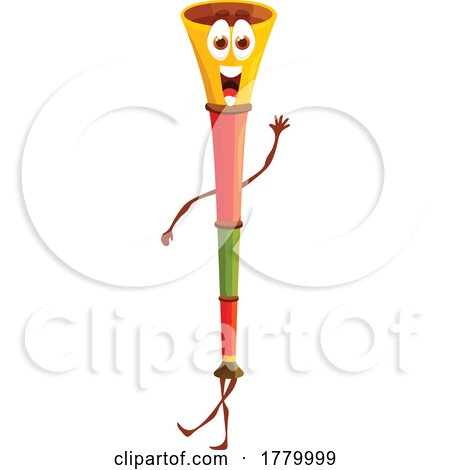 Cartoon Musical Vuvuzela Wind Instrument Character by Vector Tradition SM