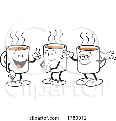 Cartoon Mug Shots Coffee Klatch Gathering Moji Mascots by Johnny Sajem