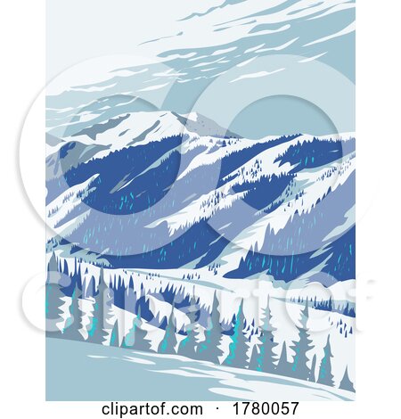 Taos Ski Valley Viewed from Wheeler Peak in Taos County New Mexico WPA Poster Art by patrimonio