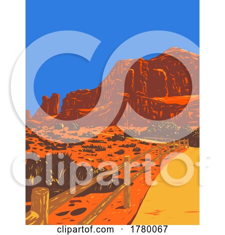 Park Avenue Trail on Arches Entrance Road in Arches National Park Utah WPA Poster Art by patrimonio