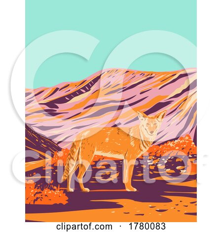 Coyote in Death Valley National Park in the California Nevada Border WPA Poster Art by patrimonio