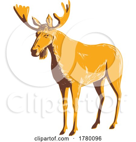 Adult Male Moose or Elk Viewed from Side WPA Poster Art by patrimonio
