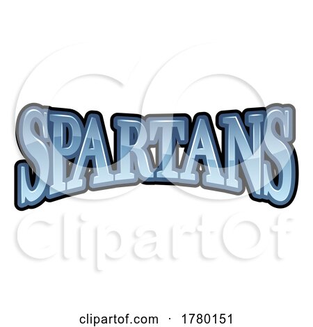 Spartans Sports Team Name Text Retro Style by AtStockIllustration