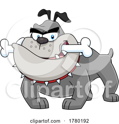 Cartoon Bulldog Mascot with a Bone by Hit Toon