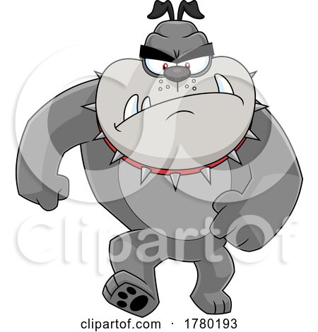 Cartoon Angry Bulldog Mascot by Hit Toon