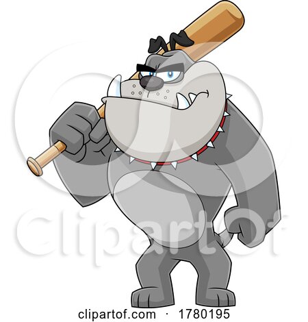 Cartoon Bulldog Mascot with a Baseball Bat by Hit Toon