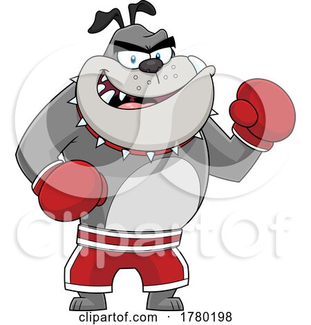 Cartoon Bulldog Mascot Fighter by Hit Toon