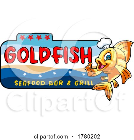 Cartoon Goldfish Chef Mascot Sign by Hit Toon