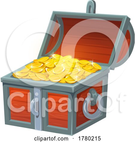 Treasure Chest with Gold Coins by Vector Tradition SM