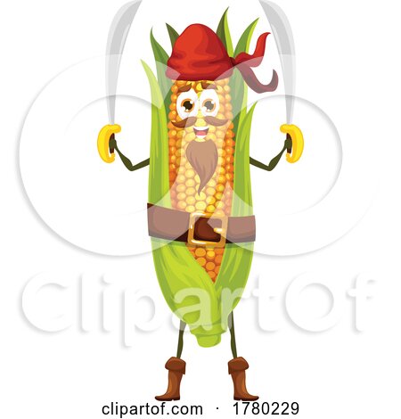 Corn Pirate Mascot by Vector Tradition SM