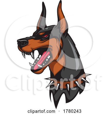 Fierce Protective Doberman Pinscher Guard Dog by Vector Tradition SM