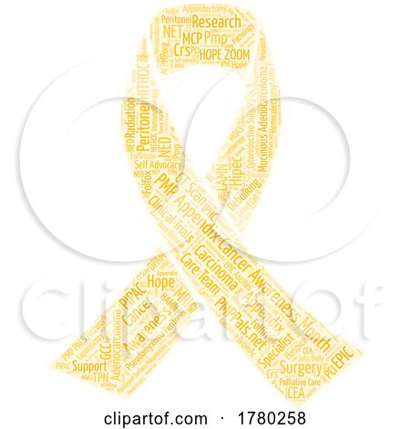 August Appendix Cancer and PMP Awareness Month Ribbon Word Collage by Jamers