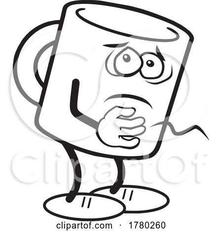 Cartoon Empty Mug Shots Coffee Moji Mascot by Johnny Sajem