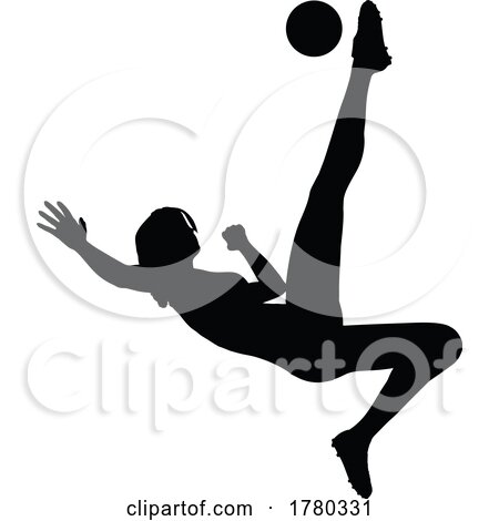 Female Soccer Football Player Woman Silhouette by KJ Pargeter