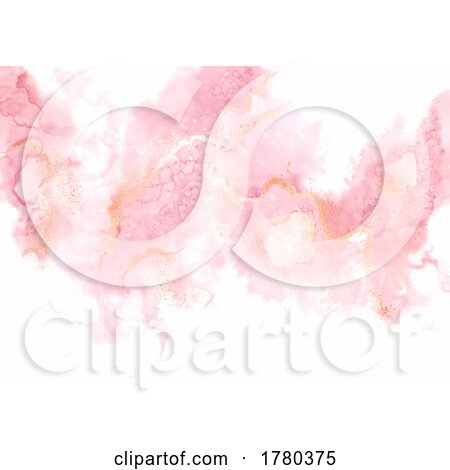 Elegant Hand Painted Alcohol Ink Background with Glitter Gold Elements by KJ Pargeter