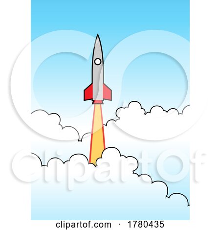 Rocket Launching and Flying into the Blue Sky by cidepix