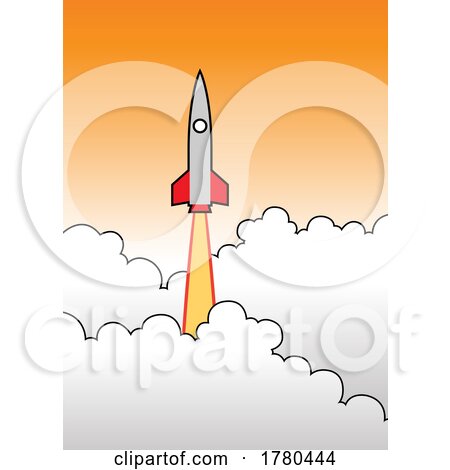 Rocket Launching and Flying into the Blue Sky by cidepix