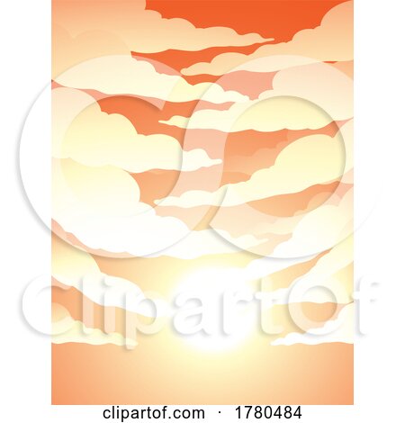 Cloudy Orange Sky with Bright Sun Light by cidepix