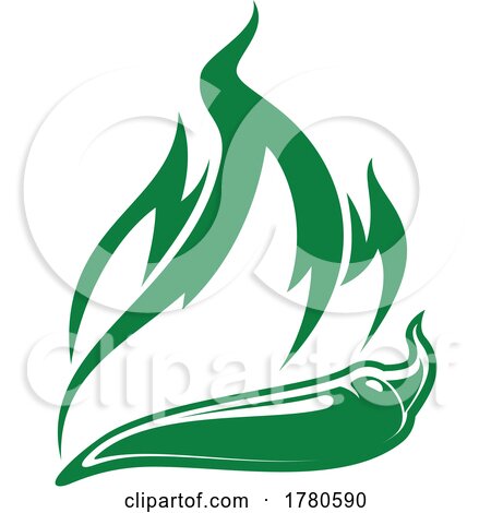 Green Pepper and Flames by Vector Tradition SM