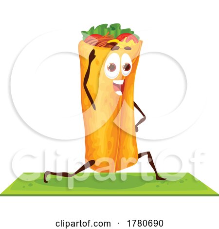 Yoga Burrito Food Mascot by Vector Tradition SM