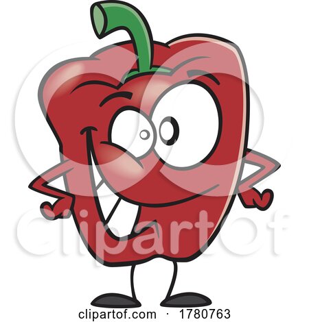 Cartoon Red Bell Pepper Mascot by toonaday