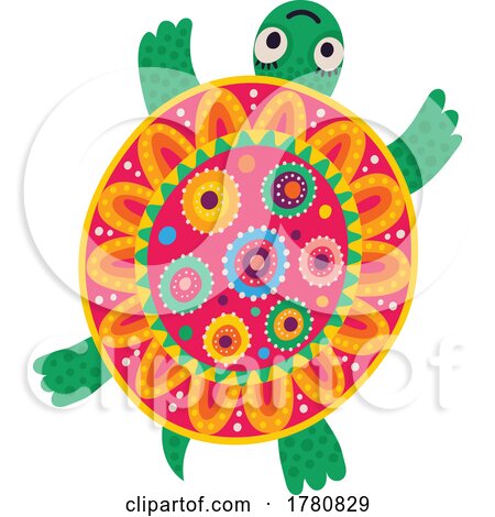Colorful Mexican Themed Turtle by Vector Tradition SM