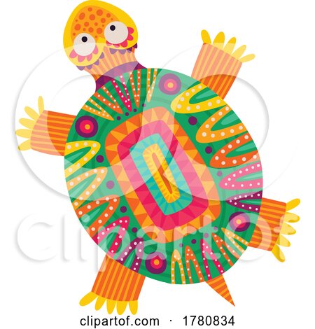 Colorful Mexican Themed Turtle by Vector Tradition SM