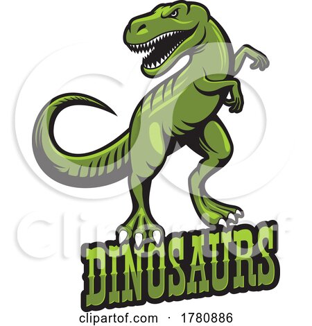 T Rex over Dinosaurs Text by Vector Tradition SM