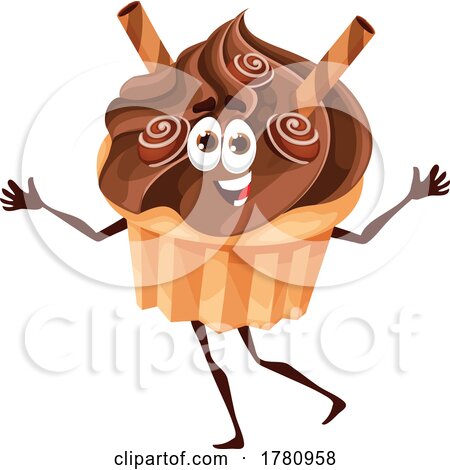 Cupcake Food Mascot by Vector Tradition SM